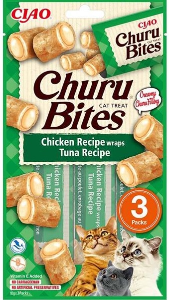 Churu Bites Chicken Tuna - pamlsek pro kočky 3x10 g