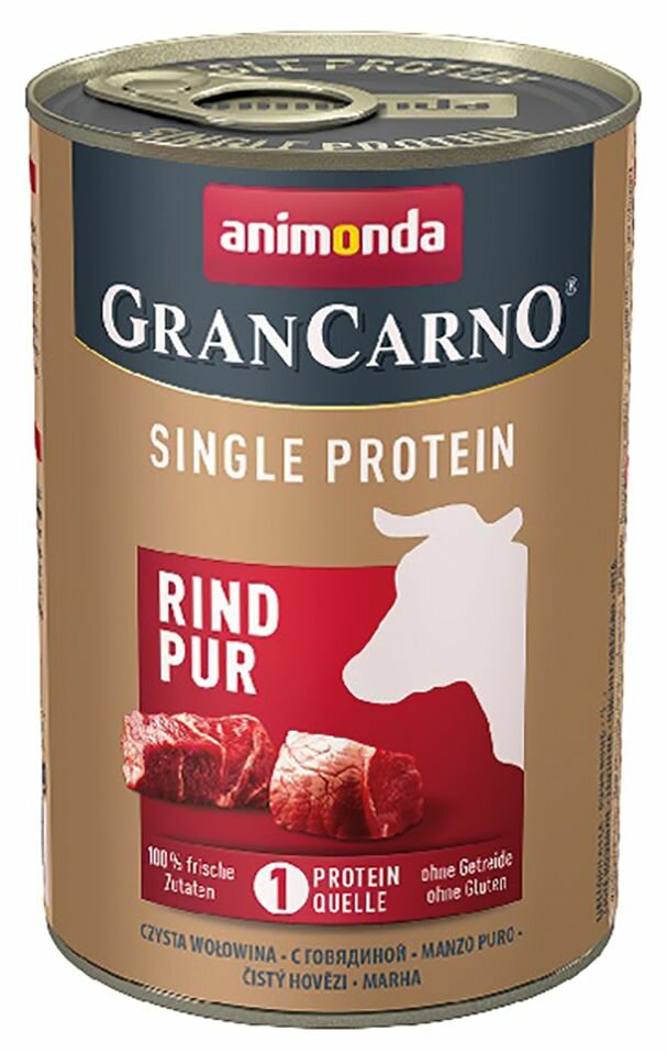 GranCarno Single Protein různé druhy - konzerva pro psy 400 g Příchuť: hovězí