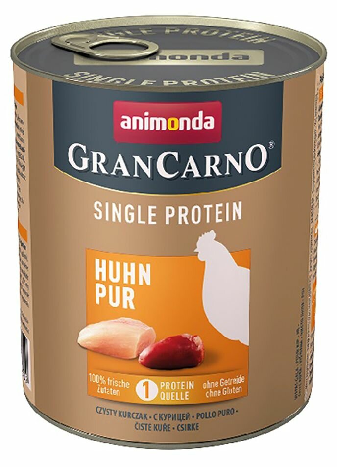 GranCarno Single Protein různé druhy - konzerva pro psy 800 g Příchuť: kuřecí