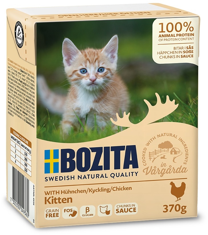 Bozita KITTEN kousky v omáčce s kuřetem - konzerva pro koťata 370 g