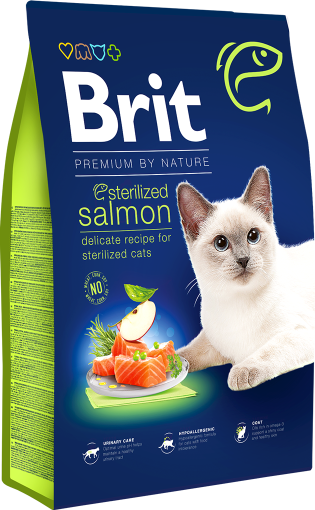 Brit Premium Cat By Nature Sterilised Salmon 8 kg