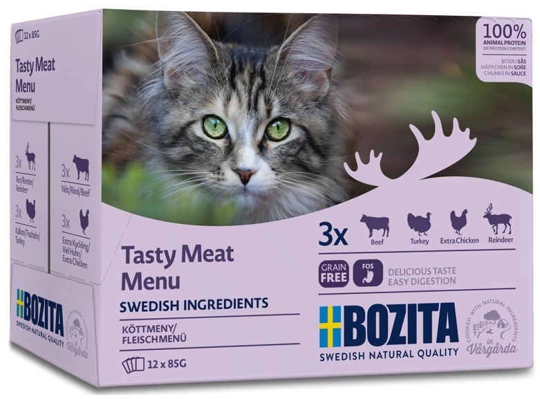 Bozita Tasty Meat Menu - kapsičky pro kočky 12x85 g