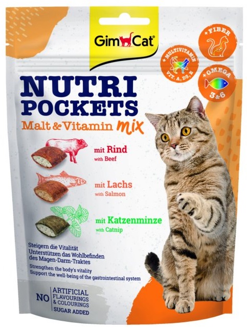 GimCat Nutri Pockets Malt Vitamin mix - pamlsky pro kočky 150 g