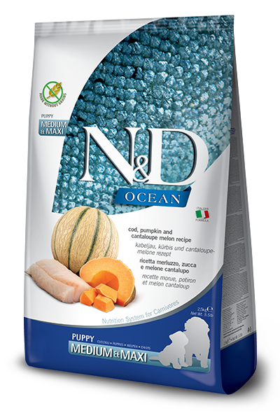 N&D Ocean Dog Puppy M/L Cod Pumpkin Cantaloupe 12 kg