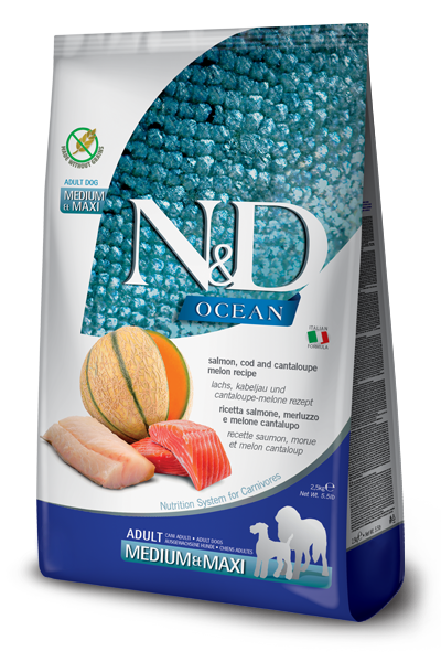 N&D Ocean Dog Adult M/L Salmon Cod Cantaloupe 12 kg