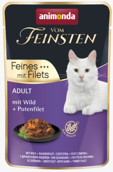 Vom Feinsten Filets se zvěřinou a krůtou - kapsička pro kočky 85 g