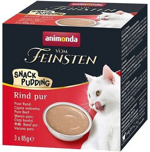 Vom Feinsten PUDINK pro kočky HOVĚZÍ 3x85 g min.trvanlivost 13-07-2024