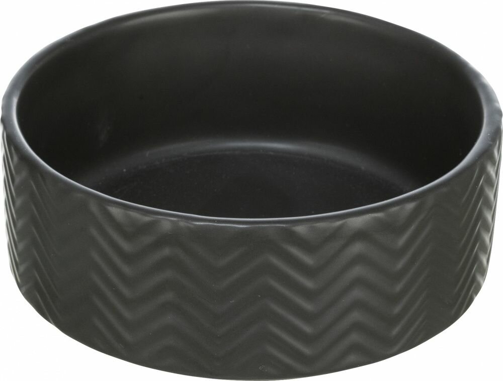 Keramická miska s reliéfem pro kočky 13 cm, 400 ml Barva: černá