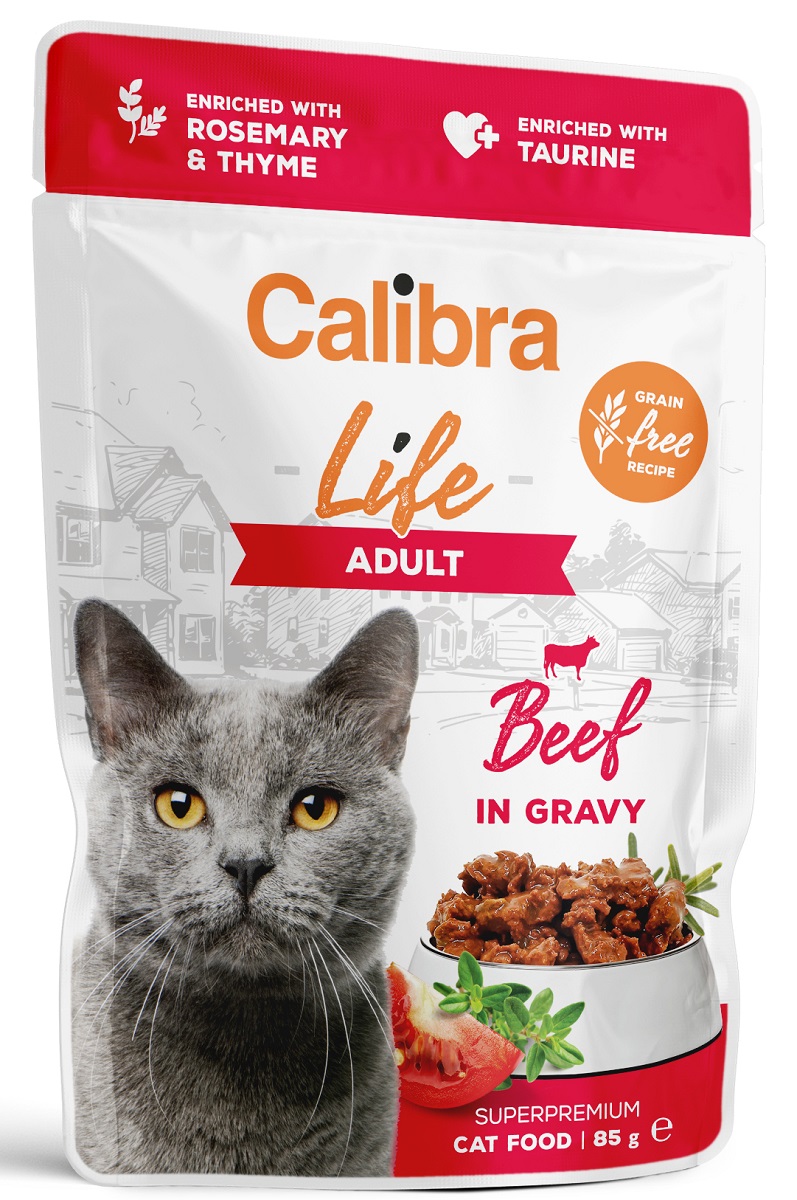 Calibra Life hovězí v omáčce - kapsička pro kočky 85 g