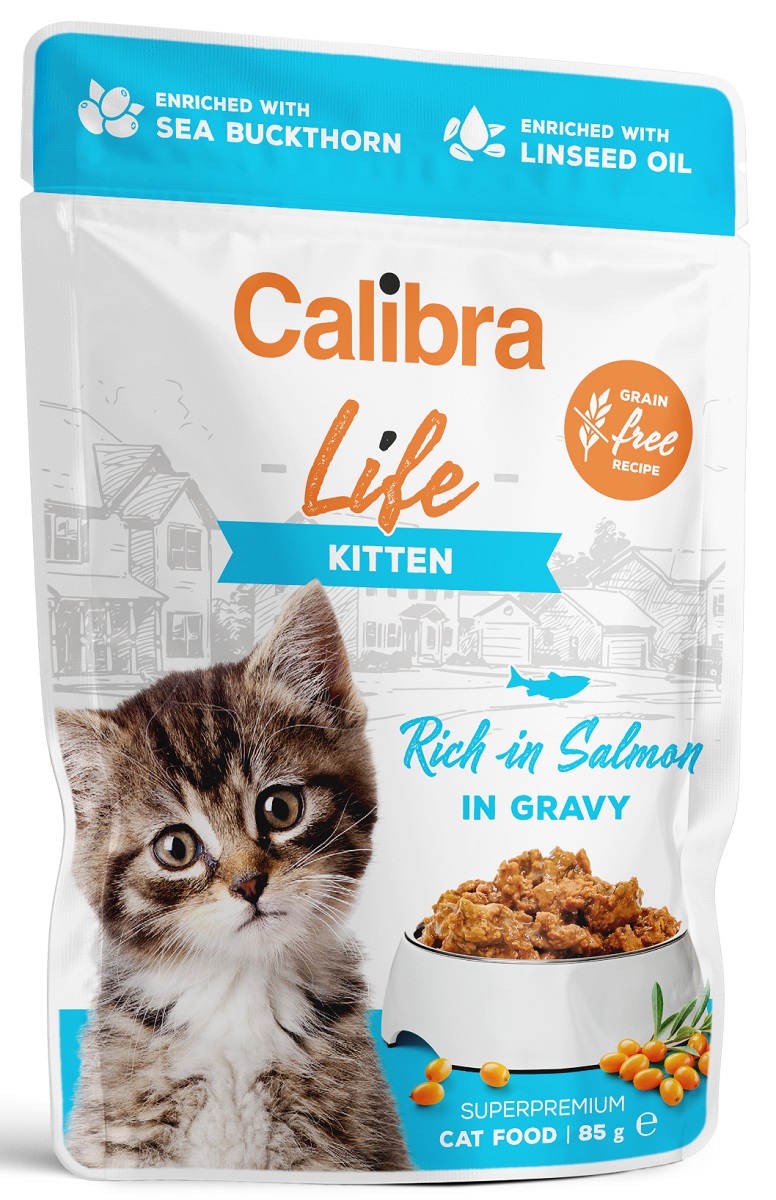Calibra Life Kitten losos v omáčce - kapsička pro koťátka 85 g