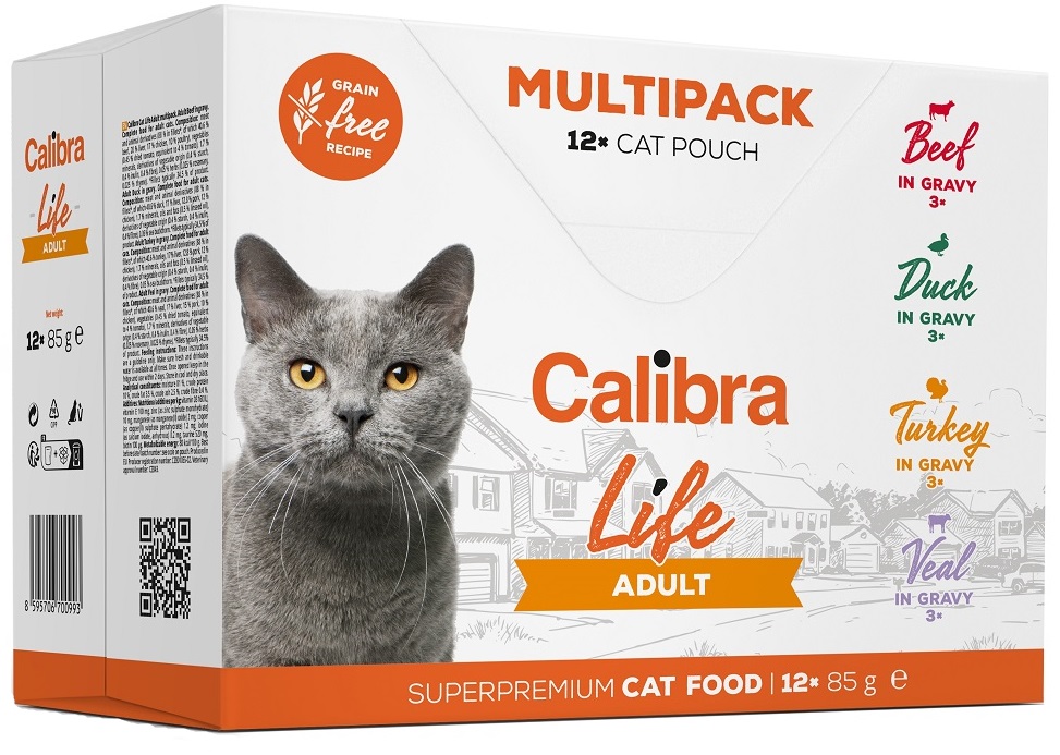 Calibra Life Multipack Adult - kapsička pro kočky 12x85 g