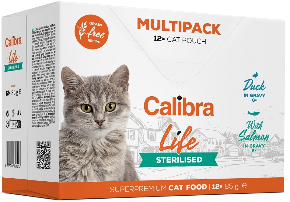 Calibra Life Multipack Sterilised - kapsička pro kočky 12x85 g