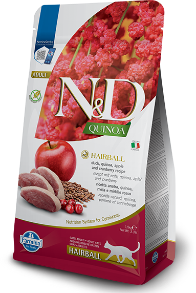 N&D Grain Free Cat QUINOA Hairball Duck 1,5 kg