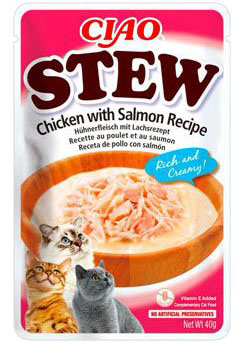 Ciao Stew kuřecí s lososem - krém s kousky masa 40 g