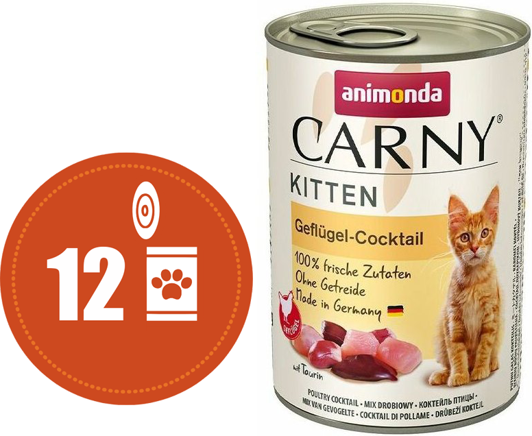 Carny Kitten MULTIPACK drůbeží koktejl - konzerva pro koťata 12x400 g