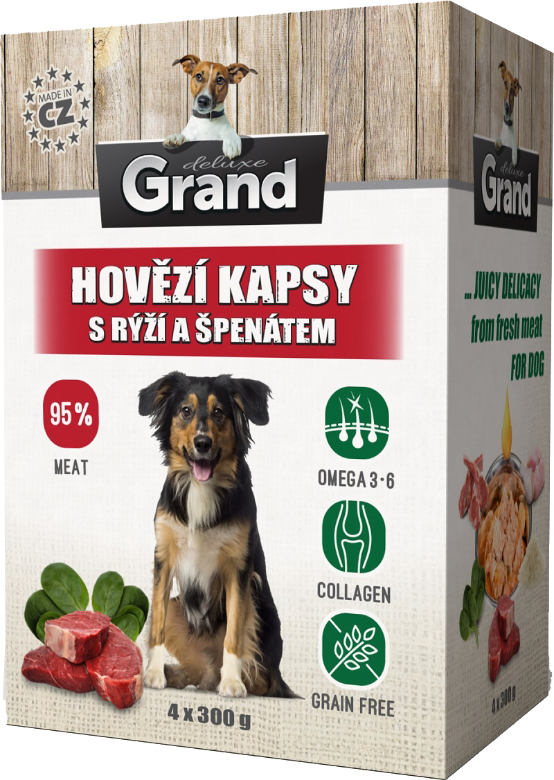 Grand Deluxe MULTIPACK hovězí - kapsička pro psy 4x300 g