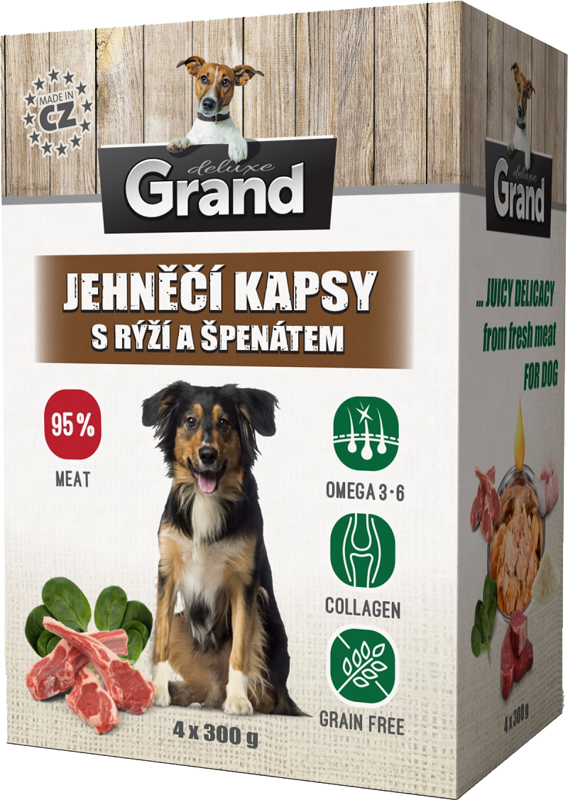 Grand Deluxe MULTIPACK jehněčí - kapsička pro psy 4x300 g