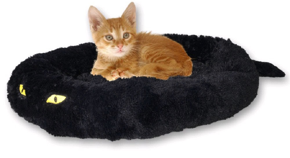 Pelíšek černá kočka s ocáskem 50x40 cm