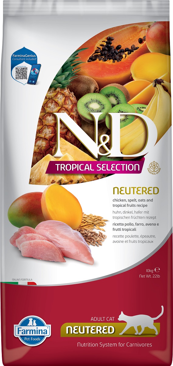 N&D Tropical Selection Cat Neutered Chicken 10 kg