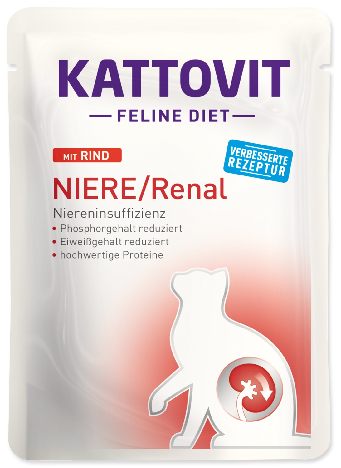 Kattovit Feline Diet Renal hovězí - kapsička pro kočky 85 g