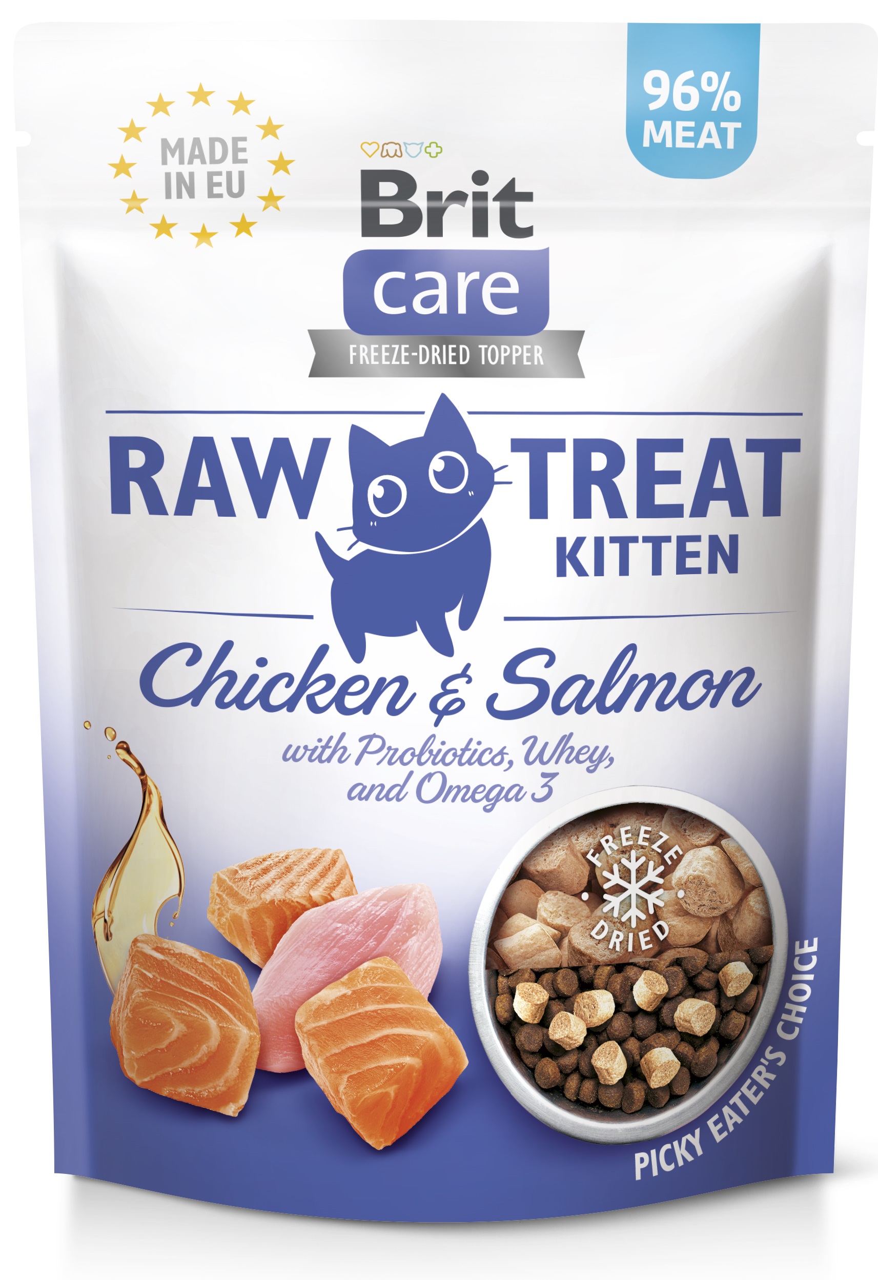 Brit Raw KITTEN Chicken Salmon - mrazem sušené pamlsky pro koťata 40 g