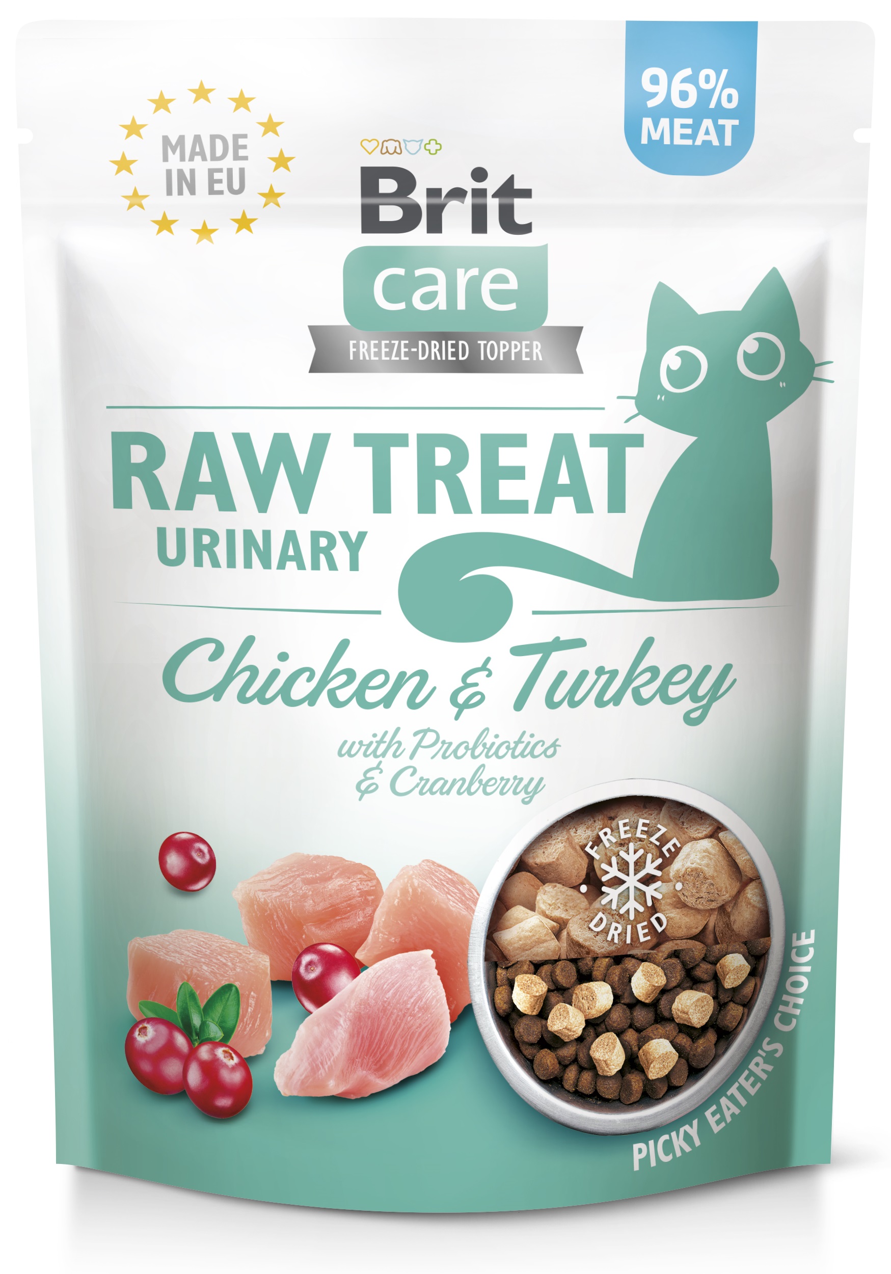 Brit Raw Urinary Chicken Turkey - mrazem sušené pamlsky pro kočky 40 g