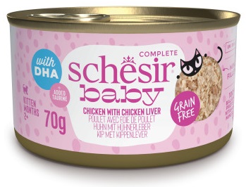 Schesir Baby kuře a kuřecí játra - konzerva pro koťátka 70 g