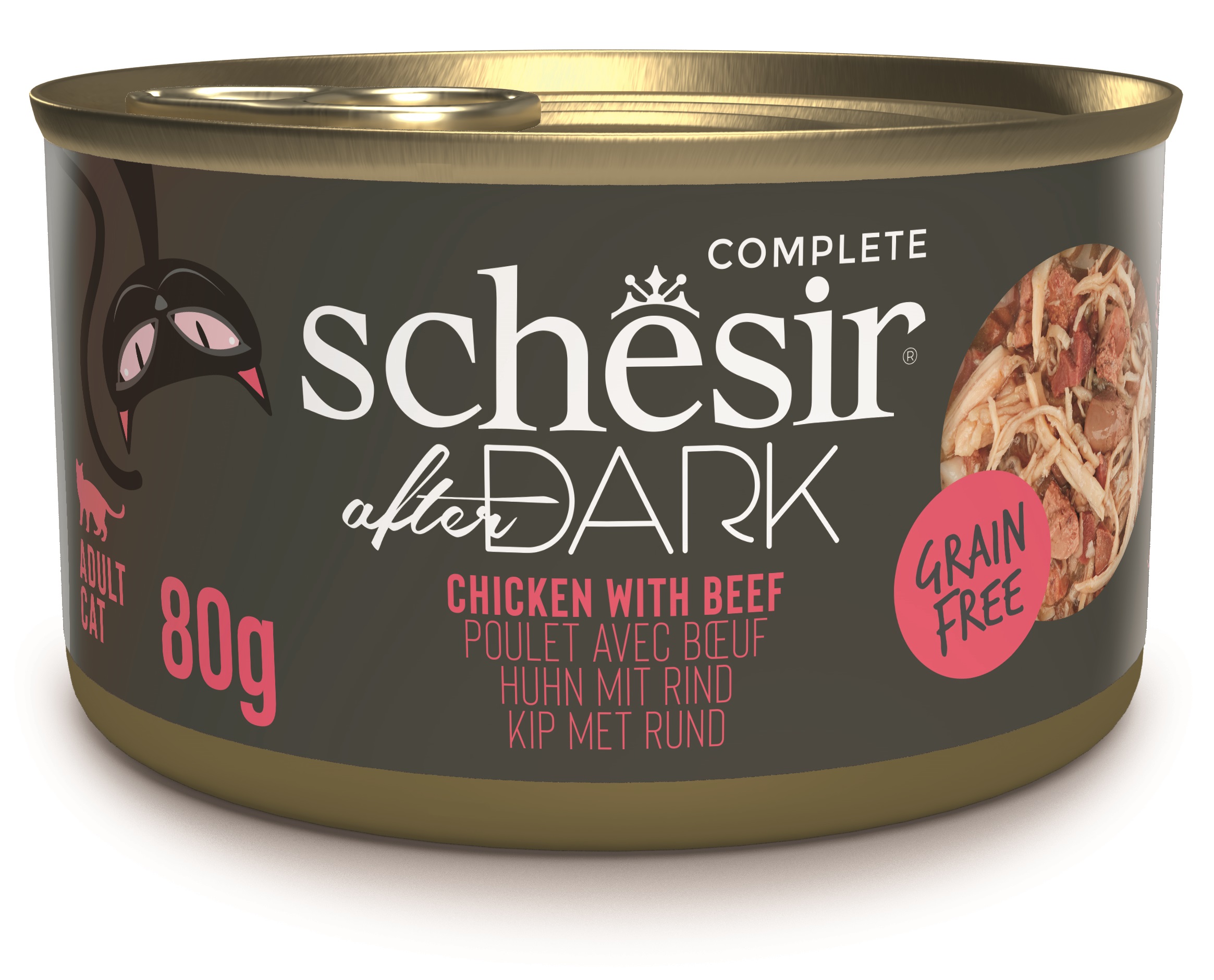 Schesir After Dark kuře s hovězím - konzerva pro kočky 80 g