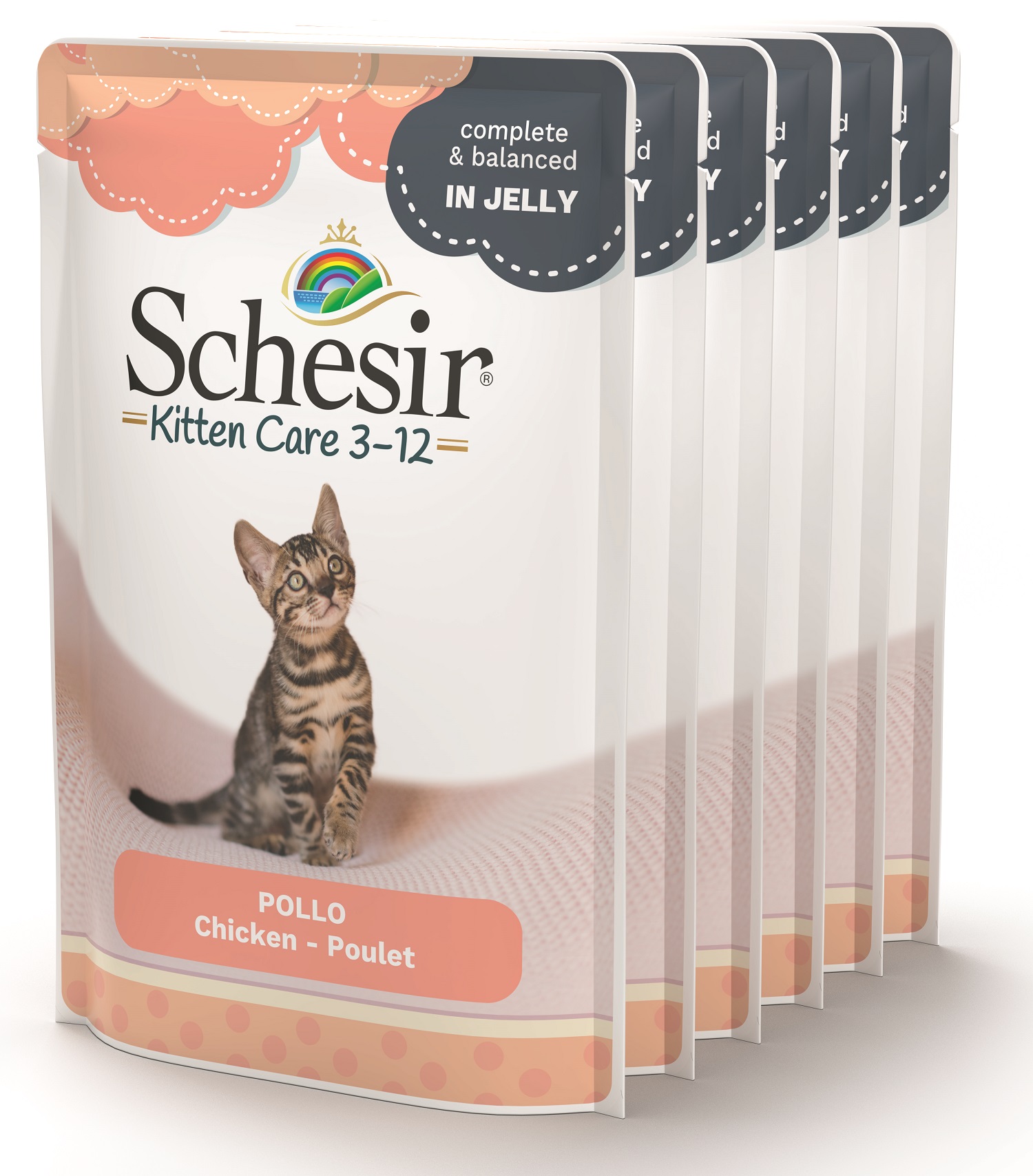 Schesir Kitten kuře v želé - kapsička pro koťátka MULTIPACK 6x85 g