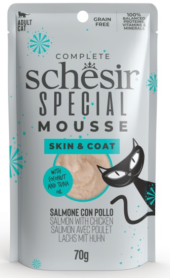 Schesir Special Skin Coat losos a kuře - kapsička pro kočky 70 g