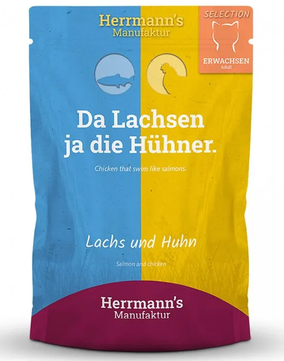 Herrmann's kuře a losos s mrkví - kapsička pro kočky 100 g