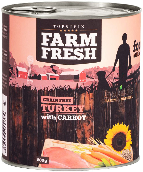 Farm Fresh krůta a mrkev - konzerva pro psy a kočky 800 g