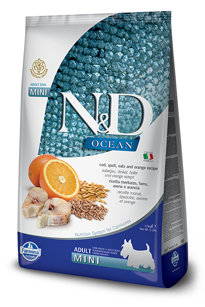 N&D Ocean Dog Adult Mini Cod Spelt Oats and Orange 7 kg