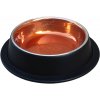 Miska nerez černá matná/měděná s gumou pro kočky 11 cm, 0,2 l