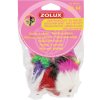 Zolux chrastící myška s peříčky - 3 ks v balení