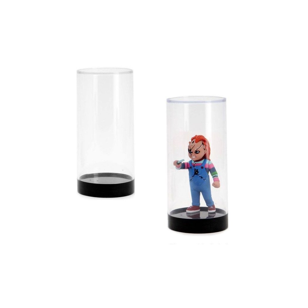 730 neca originals cylindrical display case vitrina na mini figurky