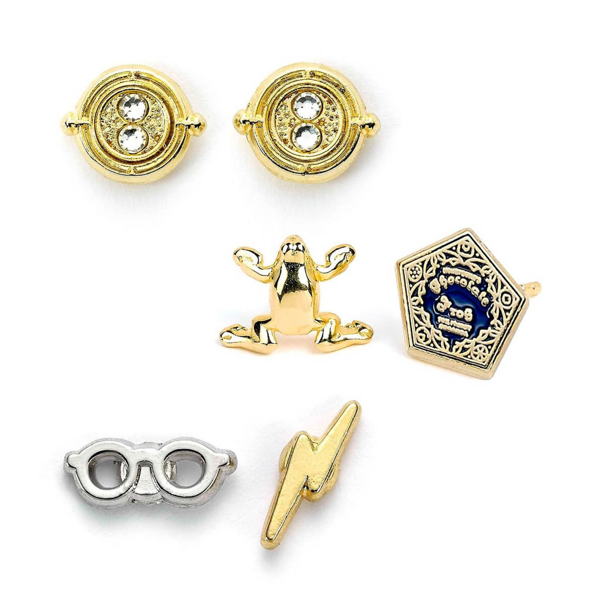 Harry Potter náušnice Obraceč času a čokoládová žabka