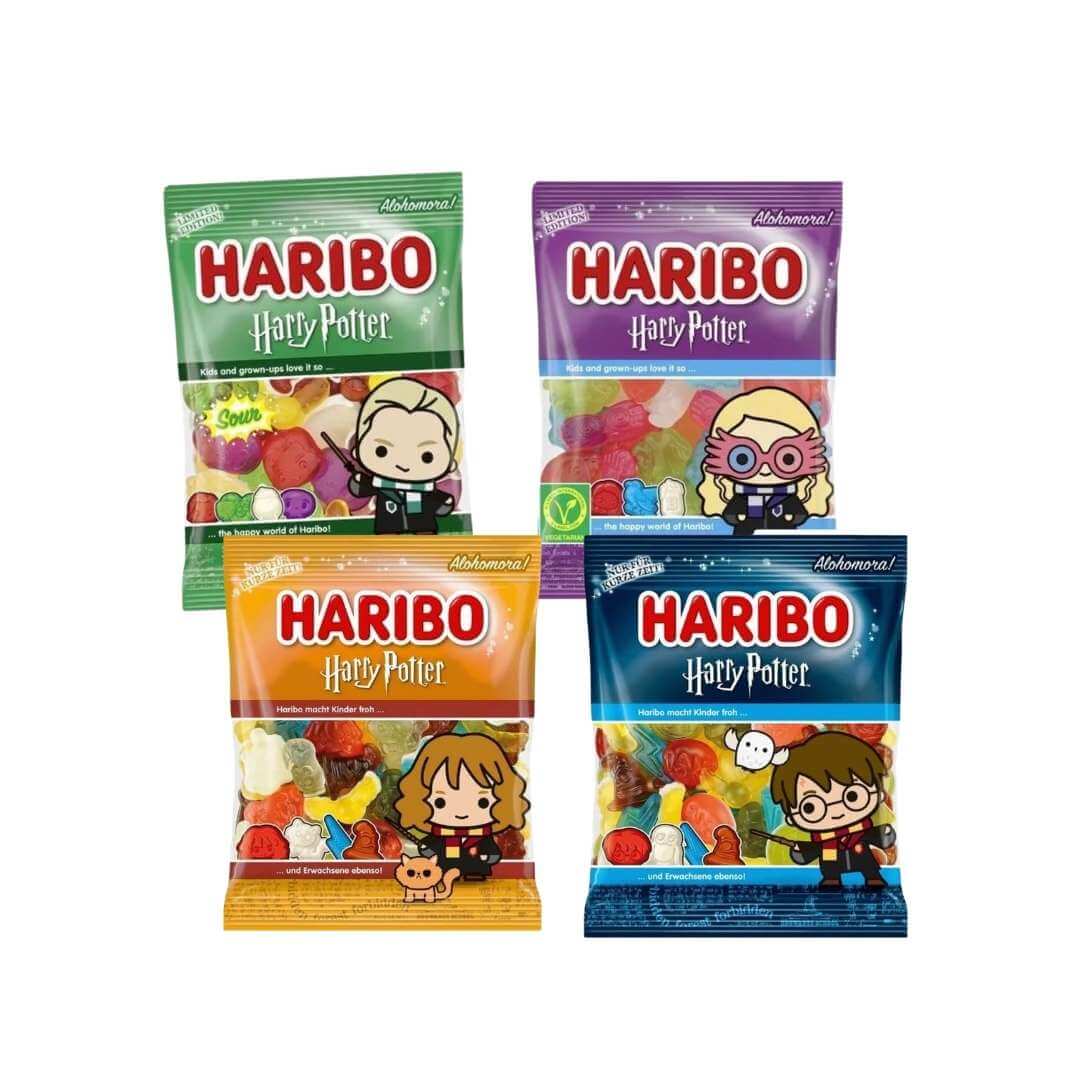 Harry Potter Haribo bonbony sada - detail sáčků 4 postav, Warner Bros. licence - Světkouzel.com