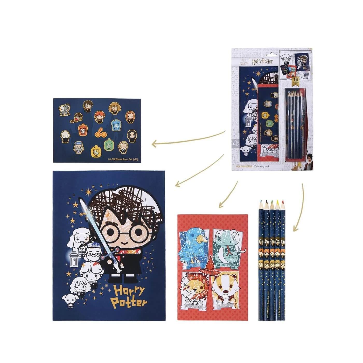 Harry Potter omalovanky se samolepkami kouzelne postavy