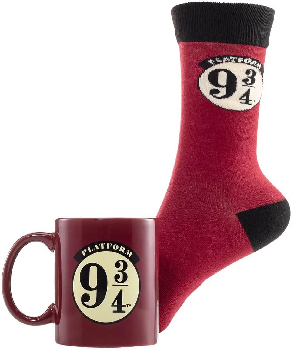 Harry Potter darkova sada ponozky a hrnek nastupiste 9 a 34