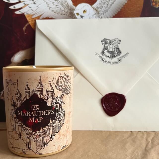 Harry Potter dopis z Bradavic a svíčka Pobertův plánek