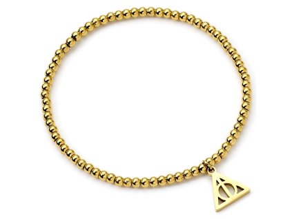 Harry Potter Náramek korálkový Relikvie smrti, zlatý