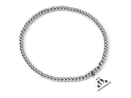 Harry Potter Náramek korálkový Relikvie smrti, stříbrný