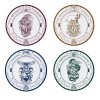 Harry Potter sada dárkových talířů s erby Bradavic, detail Nebelvír, Mrzimor, Havraspár, Zmijozel