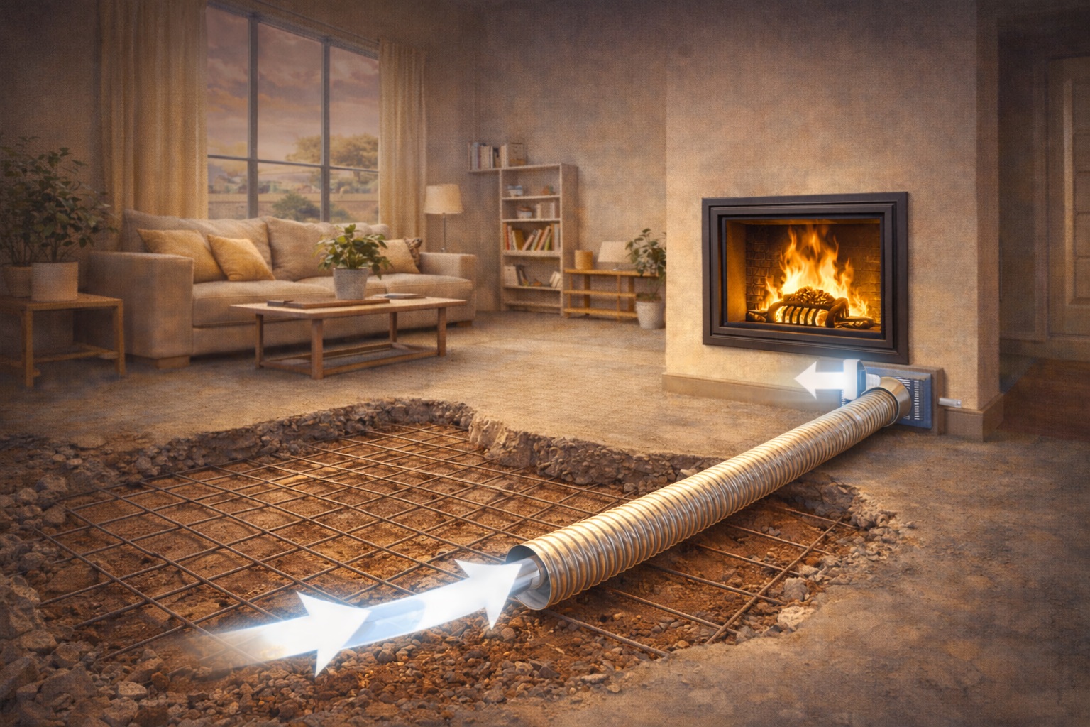 Externý prívod vzduchu ku krbu – prečo je dôležitý a kedy ho určite riešiť?