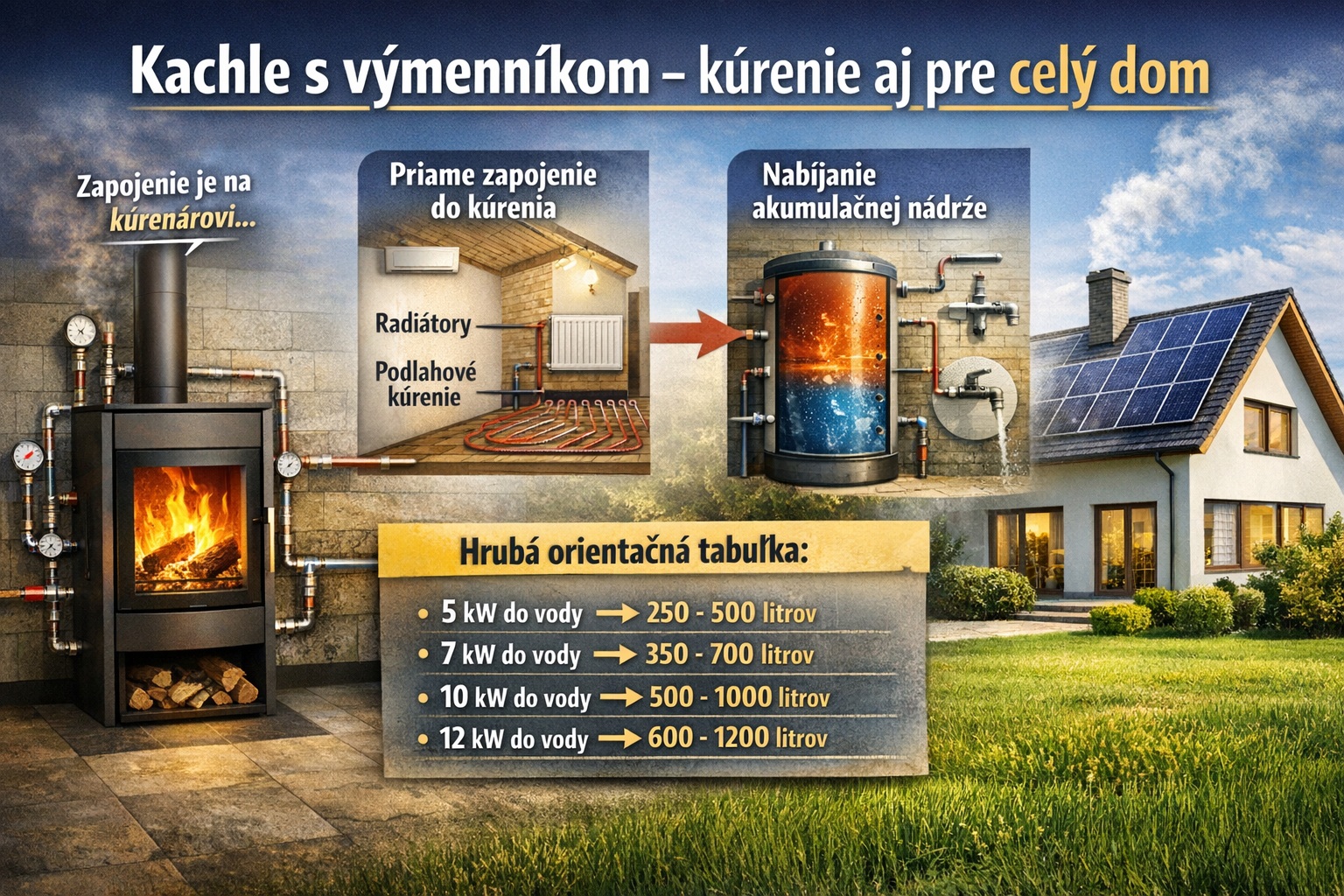 Kachle s výmenníkom – kúrenie aj pre celý dom