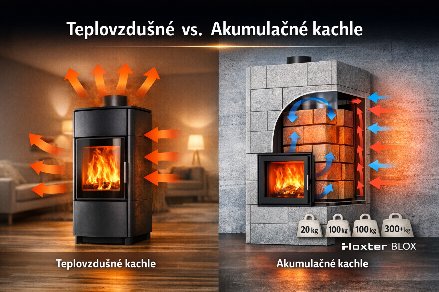 Teplovzdušné vs. akumulačné kachle – aký je medzi nimi rozdiel?