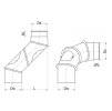 Dymovod koleno regulovateľné 220/0-90 s revíznym otvorom 4-segmentové, oceľ čierna