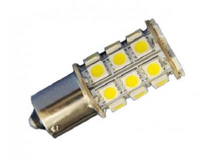 LED K580-Ba15s bílá, 12V žárovka do auta, svit bílé a červené barvy (Barva bílá studená)