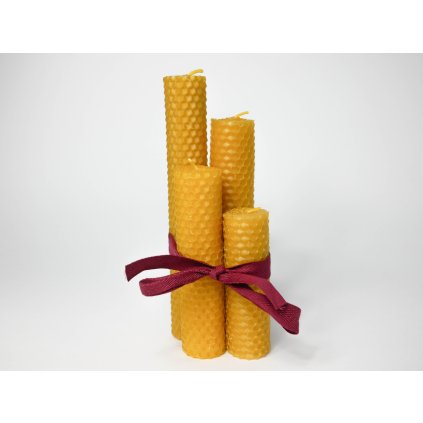 adventní sada svíček ze včelího vosku z mezistěn